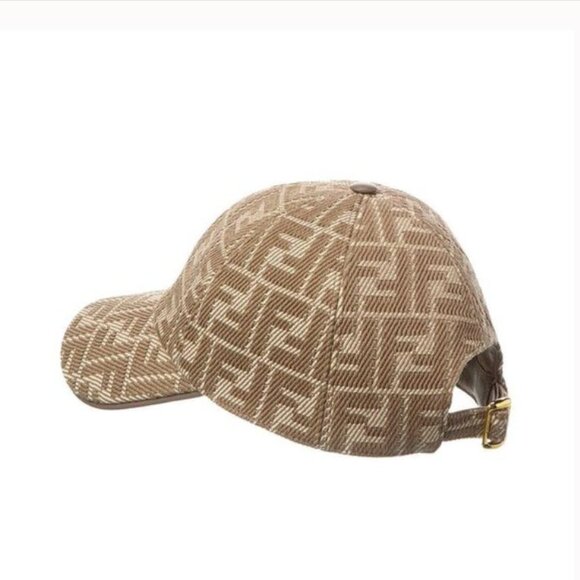 NWT Fendi FF Logo Baseball Cap, Brown Size M - Picture 2 of 3